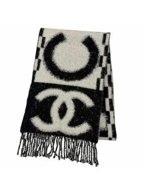 Chanel Cashmere Silk Blend CC Logo Scarf